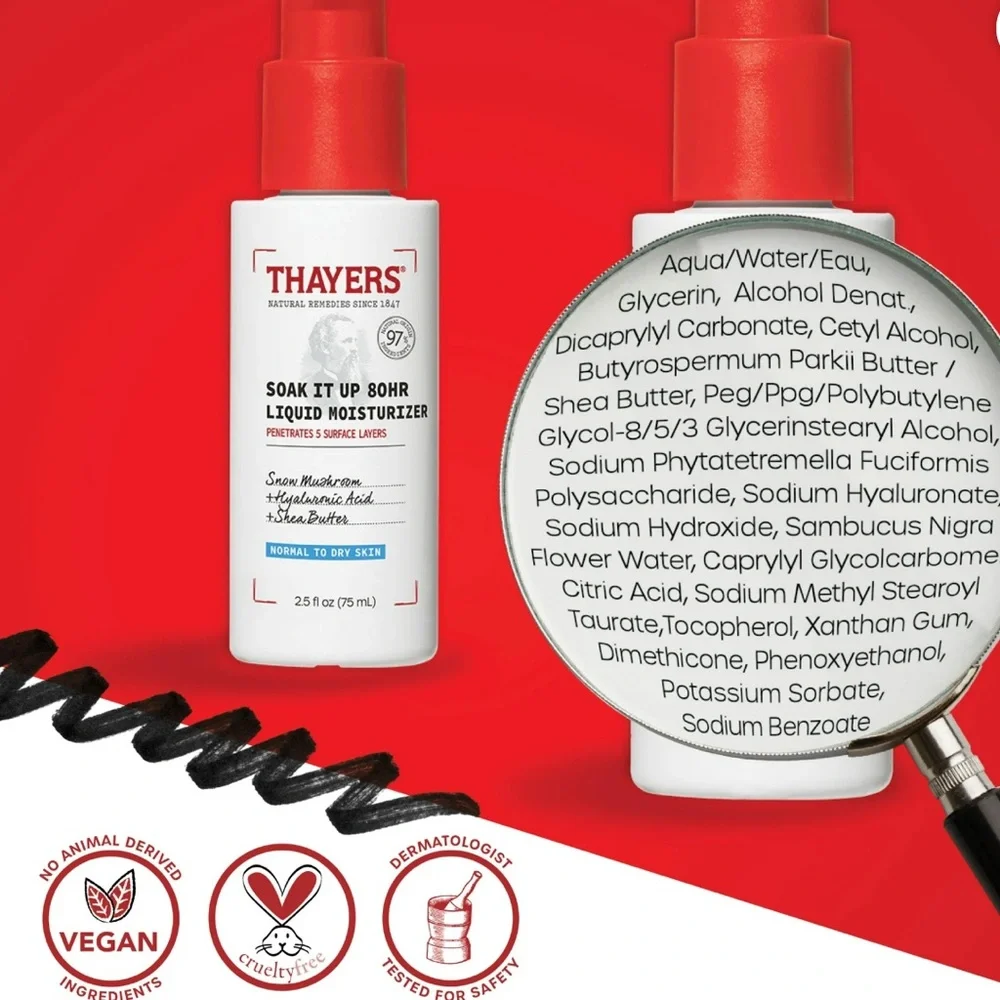 Thayers Soak It Up 80 Hr Liquid Moisturizer Normal To Dry Skin 2.5 oz X 3 PACK - Picture 4 of 10
